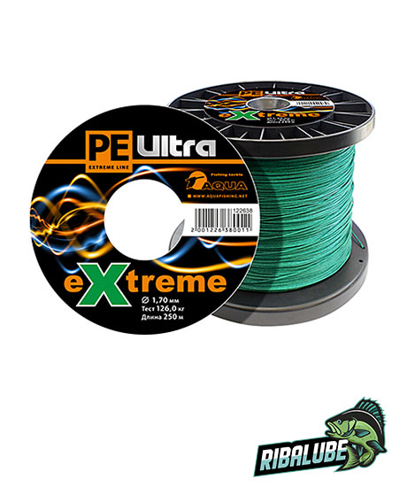 122638 Плетеный шнур AQUA PE ULTRA EXTREME 1,70mm (цвет зеленый) 250m