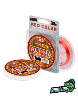 Монофильная леска AKKOI ALPHA красная (30m) ф-0,09mm, (0,96 кг) (уп 10шт)