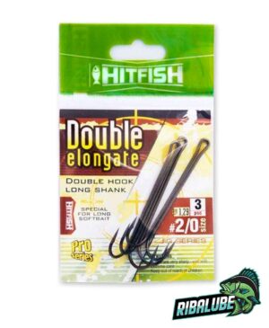 Двойник HITFISH DOUBLE ELONGATE HOOK WITH LONG SHANK #1/0 (51 mm) (4 штуп)