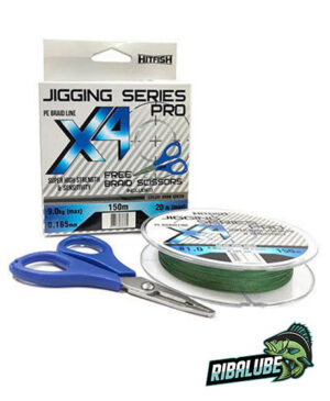 Плет. шнур HITFISH X4 Jigging series PRO with scissors #1.5; 0.205mm; 29lb; 13,15kg 150m Dark green