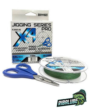 Плет. шнур HITFISH X4 Jigging series PRO with scissors #2.0; 0.235mm; 37lb; 16,8kg 150m Dark green