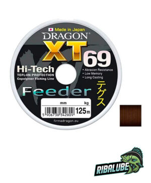 Леска DRAGON XT69 Hi-Tech FEEDER 125 m 0.40 mm/ Темно-коричневая